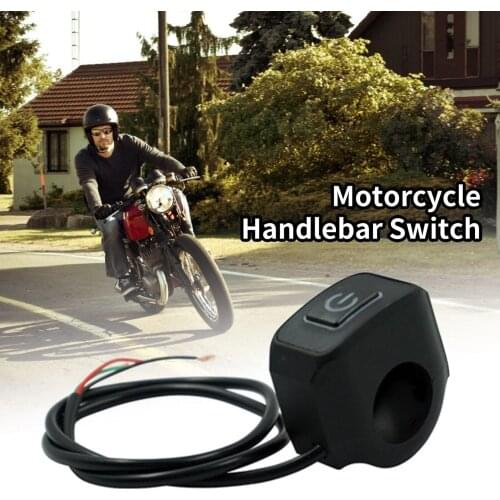 22mm 7/8'' Motorcycle Handlebar Switch Momentry Buttton with LED light For Electric Star Kill Waterproof Control Switch Button