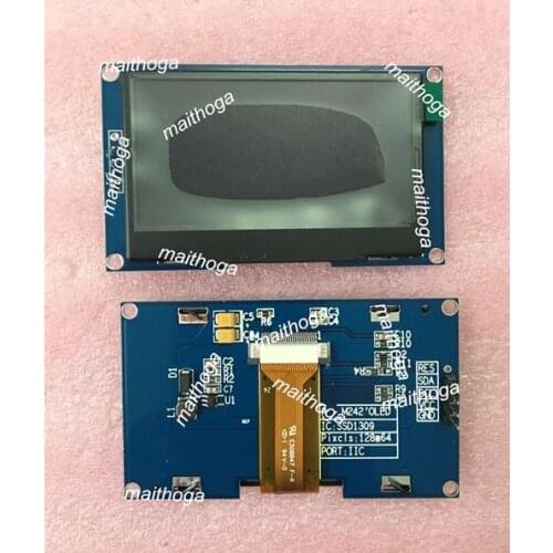 IPS 2.42 inch 4P SPI White/Yellow/Blue/Green PM OLED Module SSD1309 Drive IC Compatible for SSD1306 128*64 3.3V IIC Interface