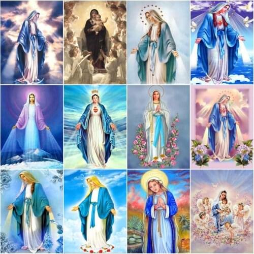 Paint By Numbers Kit on Canvas for Adults Virgin Mary Unique Craft Gift HandPainted Painting By Numbers Chrismas Home Decoration