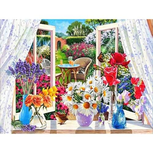 New product hot sale full DIY diamond painting vase full square diamond embroidery windowsill home decoration gifts
