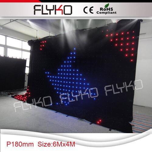 P180mm led rgb velvet curtain 4x6m LED curtain