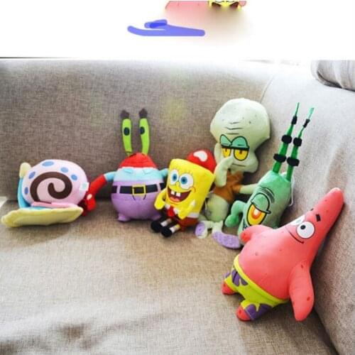 Patrick Star Sandy Gary The Snail Squidward Tentacles Eugene H. Krabs Sponge Cartoon Stuffed Animals Doll Kids Baby Toys