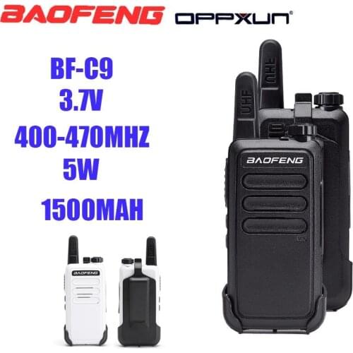 Hot 2Pcs Baofeng BF-C9 Mini Walkie Talkie Portable USB Charging VOX Rechargeable Handheld 2 Way Radio Hunting Ham Radio Dropship