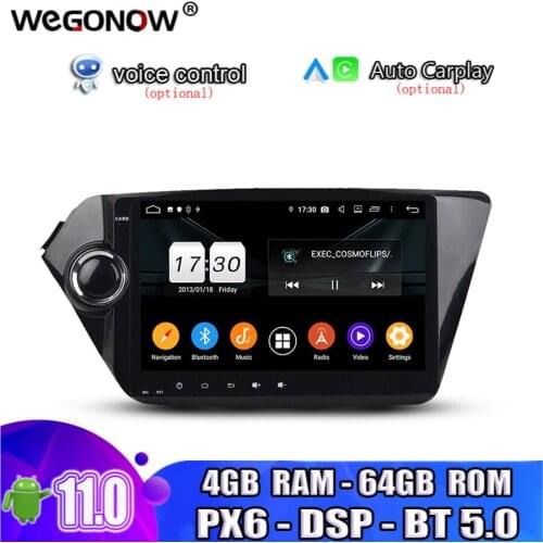 PX6 DSP IPS 9"Android 10.0 For kia K2 2012-2015 4GB RAM 8 Core 64GB ROM Bluetooth 5.0 Wifi GPS navi Map Car DVD Player RDS Radio