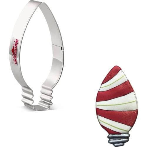 KENIAO Bulb Cookie Cutter For Christmas - 10.2 x 5 CM Biscuit Fondant Bread Cutter - Stainless Steel