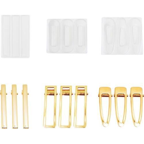 DIY Crafts Resin Silicone Epoxy Mold Hair Clip Barrette Mould Jewelry Casting D0LC