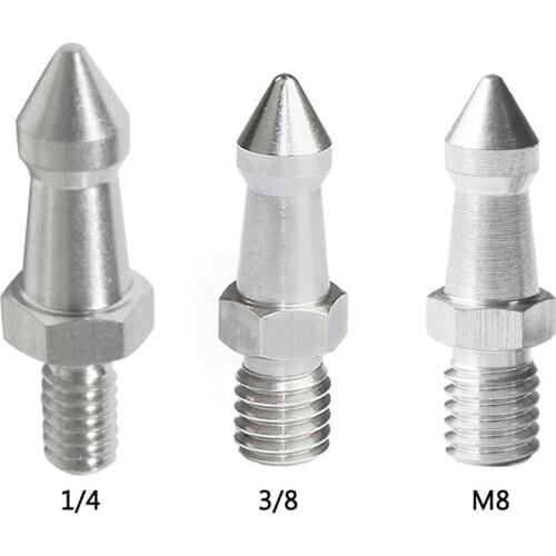 2PCS Stainless Steel Tripod Spikes 3/8 1/4 M8 Inch Camera Spike Replacement Part Foot Screw for Gitzo Benro Monopod Tripod Photo
