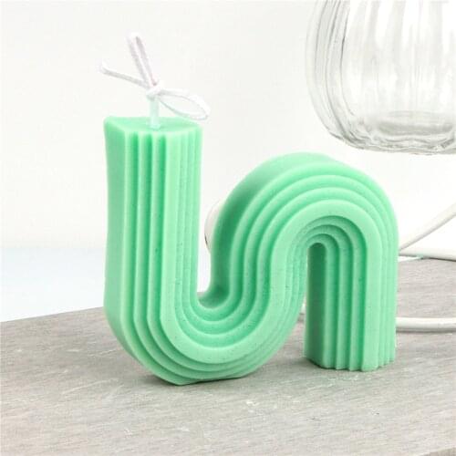 3D Line Silicone Candle Mold Irregular Handicraft Soap Modle Cake Decorated Bake Die With Handmade Soap Interior Decoration