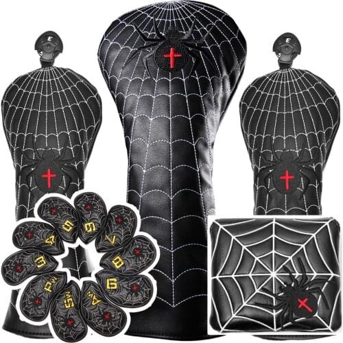 Siranlive Black #1 #3 #5 Golf Headcovers Driver / Fairway Wood/ Hybrid PU Leather Head Cover