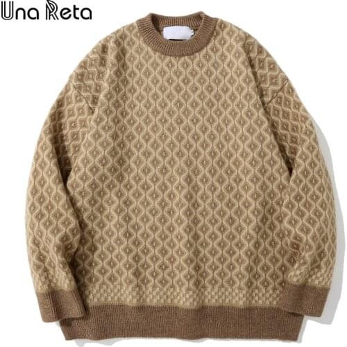 Una Reta Sweater Men Autumn Winter New Sweater Streetwear Mens clothing Casual Pullover Tops Men Loose Harajuku Sweaters Man