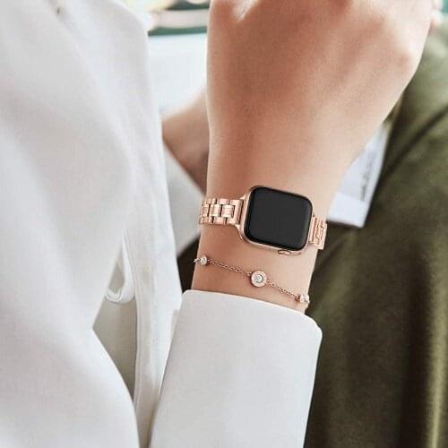 Slim Metal Strap For Apple Watch 6 SE Band 44mm 40mm iWatch Series 5 4 Stainless Steel Bracelet For Applewatch 3 42mm 38mm Bands