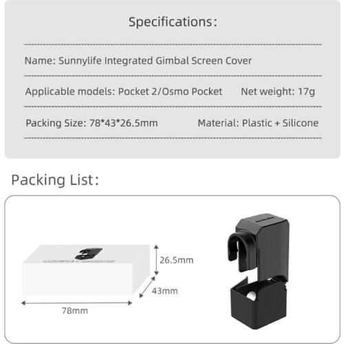 Protective Cover Lens Cover Screen Protector for-DJI POCKET/Pocket 2 270B