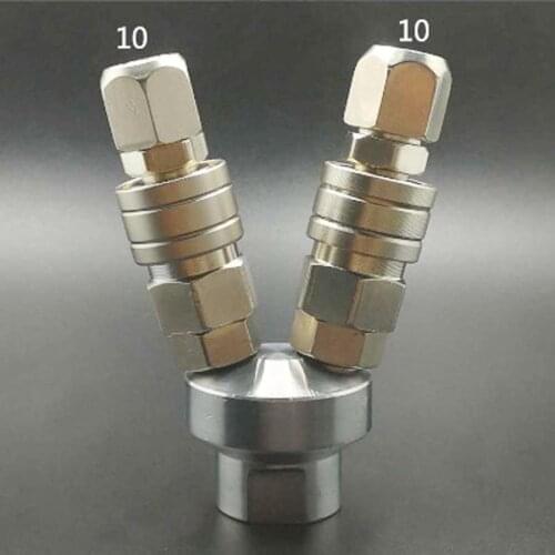 2 Ways 1/4" BSP Female C Type Air Hose Quick Coupler Socket Connector High Quality Self-locking & Male Plug Tube 10mm