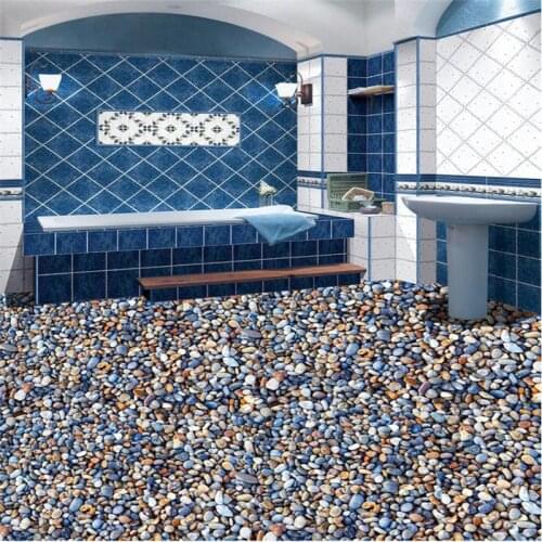 Beibehang Cobblestone bathroom 3d floor tiles painting personality custom wallpaper decorative painting