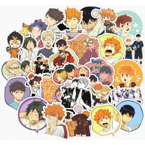 A 10/50Pcs Haikyuu!! Stickers Japanese Anime Sticker Volleyball For Decal On Guitar Suitcase Laptop Phone Fridge Motorcycle Car