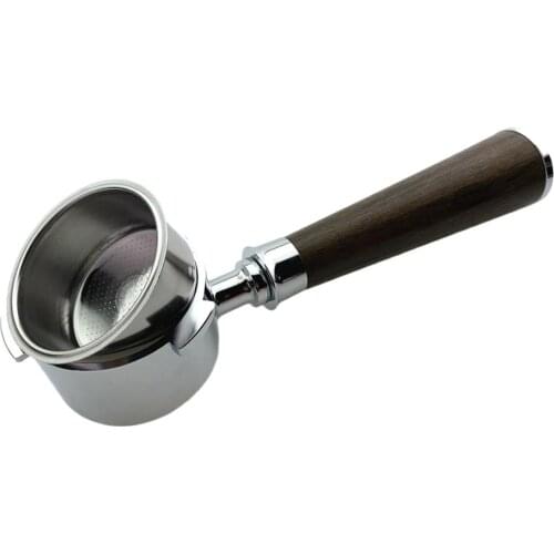 Stainless Steel Three Ears Bottomless Handle Solid Wood Handle Coffee Machine Accessories