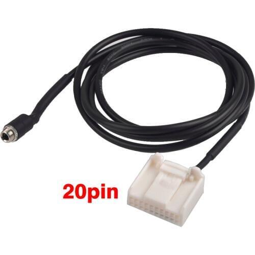 3.5mm 20pin AUX Audio Music AUX Cable Input Adapter For Toyota Camry Corolla Reiz RAV4 Highlander