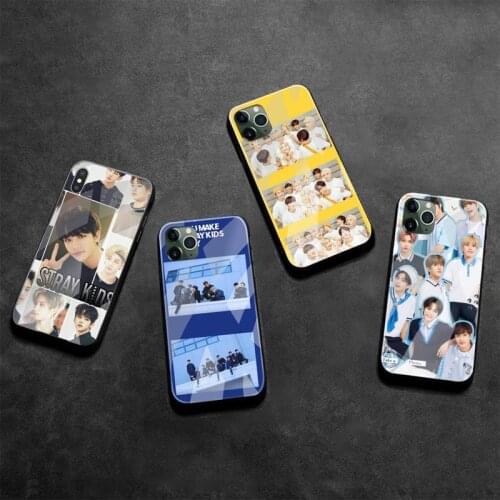 Kpop Stray Kids Phone Case Tempered Glass For iPhone 12 pro max mini 11 Pro XR XS MAX 8 X 7 6S 6 Plus SE 2020 case
