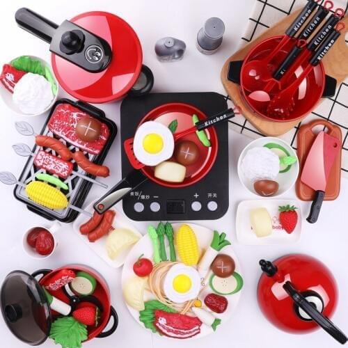 Baby Pretend Play Kitchen Toys for Children Kids Kitchen Toddler Boy Girl Toys Hot Pot Cooking Pots and Pans Set