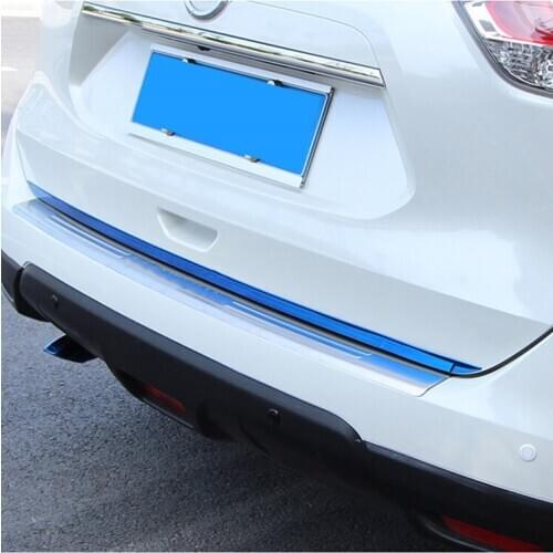 For 2014 2015 2016 Nissan Rogue X-Trail T32 X Trail Stainless Rear Trunk Boot Tailgate Door Lid Cover Molding Trim Car Styling