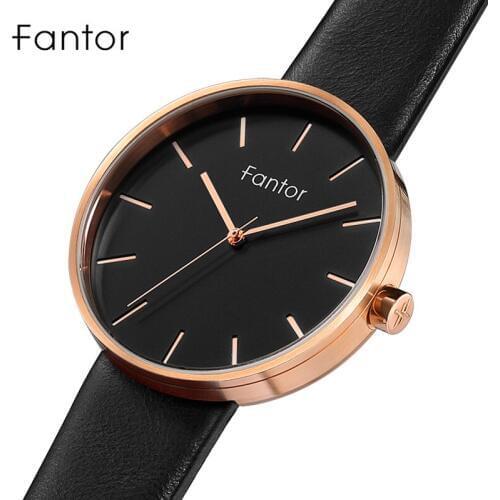 Fantor Casual Brand Men Leather Watch Quartz Wristwatch Mens Minimalist Watch Slim Thin Clock Male Business Fashion Watches