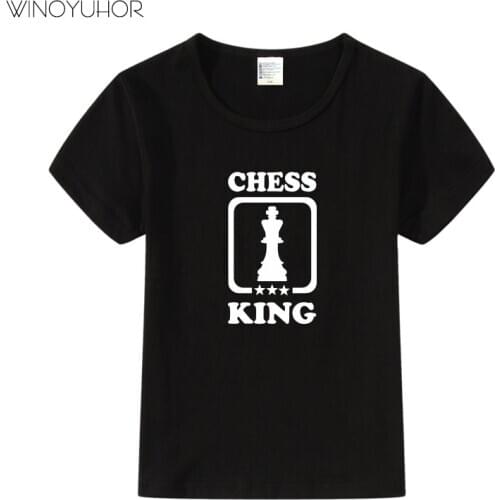 Chess King Funny Print T Shirt Baby Boys/Girls Summer Short Sleeve T-shirts Cotton Kids Fashion Casual Clothes Tops