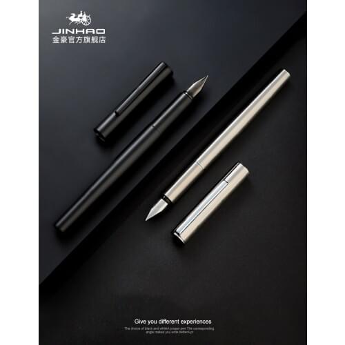 Jinhao 35 Black Metal Fountain Pen Ink Pen Titanium Black Fine Nib Beautiful Texture Business Office School Supplies Writing