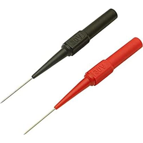 Hot 2Pcs Test Probe Instrument Parts & Accessories Needle Multimeter Tools Black/Red For Banana Plug Car Test Puncture Line