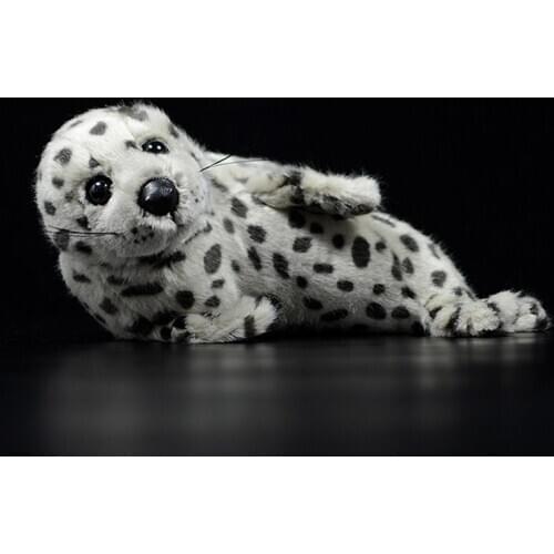 28cm Phoca Largha Cute Simulation Grey Spotted Seal Dolls Soft Stuffed Plush Toy Lifelike Sea Animal Lovely Kids Child Gifts