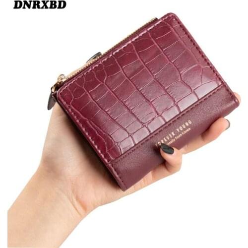 New Womens Wallets alligator print Short Wallet For Woman Zipper Coin Purse Small Wallet Female Leather Card Holder carteira