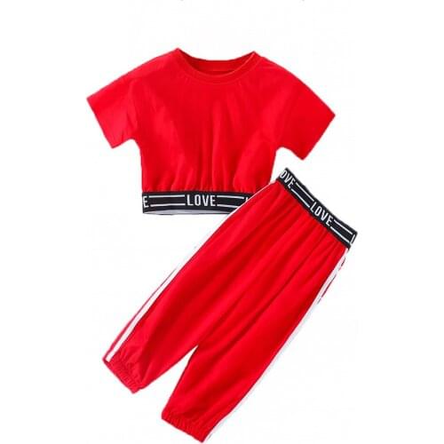 Girls Clothes New Fashion 2021 Summer Letter Love T-Shirt +Pants 2Pcs Suits Kid Clothes Toddler Kids Sweatshirt Casual Clothes