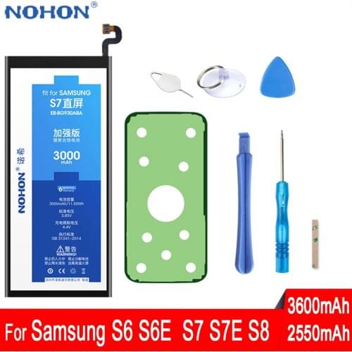 Original NOHON For Samsung Galaxy S8 S6 S7 Edge Battery SM-G950F G920F G925F G930F G935F Phone High Capacity Replace Free Tools