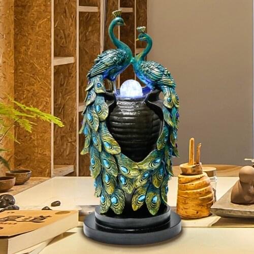 Peacock (double Wing) Desktop Water Fountain Home Decoration Office Decoration Wedding Gifts