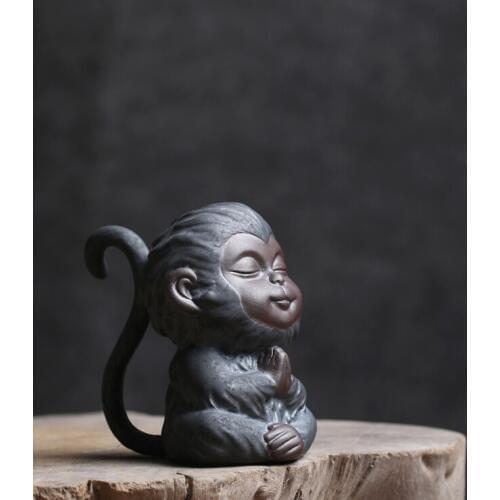 TANGPIN Purple clay tea pets cute monkey tea play crafts kung fu tea accessories