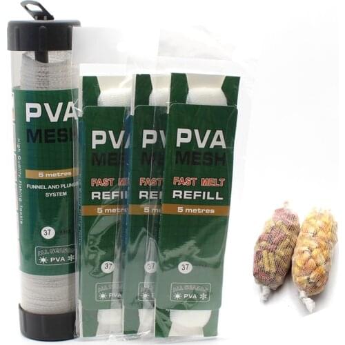 1Bag Carp Fishing Accessories PVA Bag Mesh Water Dissolving for Rig Foam Pop Up Boilies Carp Bait Hair Rig Carp Fishing Tackle