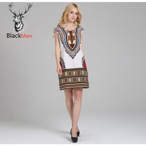 Sexy African Traditional Print Bohemian Sleeveless Dress for lady Slim Fit Dashiki african clothes maxi dress
