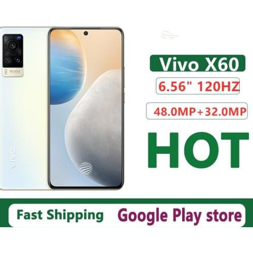 New Vivo X60 5G Cell Phone Fingerprint 6.56" 120HZ Exynos 1080 48.0MP 33W Charger OTA 4300mAh Battery Dual Sim NFC Face ID