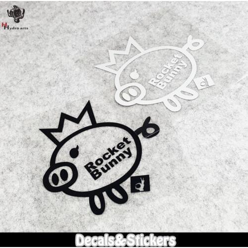 NO.LN081 Cartoon Crown Pig 3M Reflective Stickers MOTO GP Car Sticker Decals Racing Stickers Motorcycle
