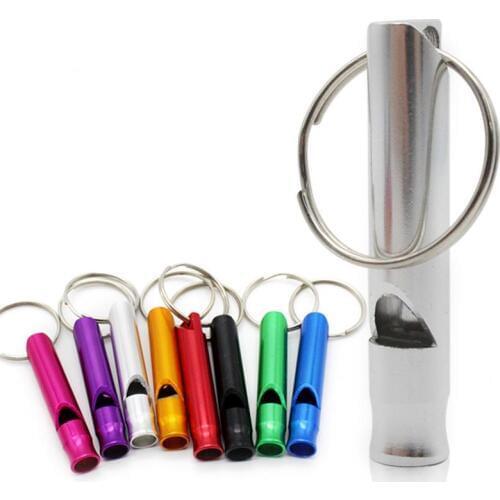 Puppy Pet Dog Whistle Two-tone Ultrasonic Flute Stop Barking Ultrasonic Sound Repeller Cat Training Keychain Aluminum Alloy