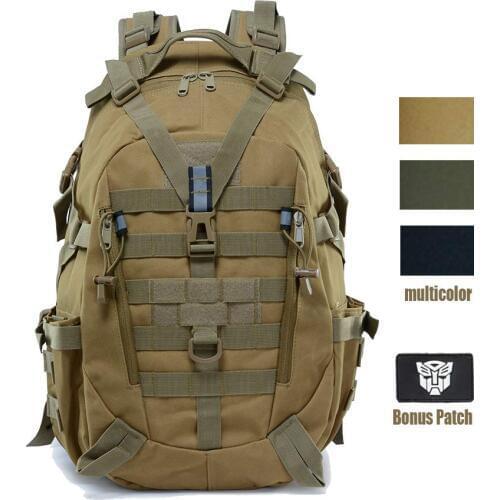 Tactical Backpack 900D with Reflector 40L Militray Rucksack Hiking Camping Shoulder Bag for Daily Use Outdoor Activities