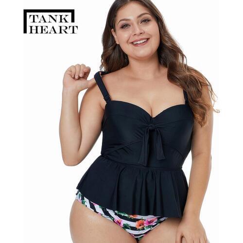 Tank Heart Black Two-piece Swimwear