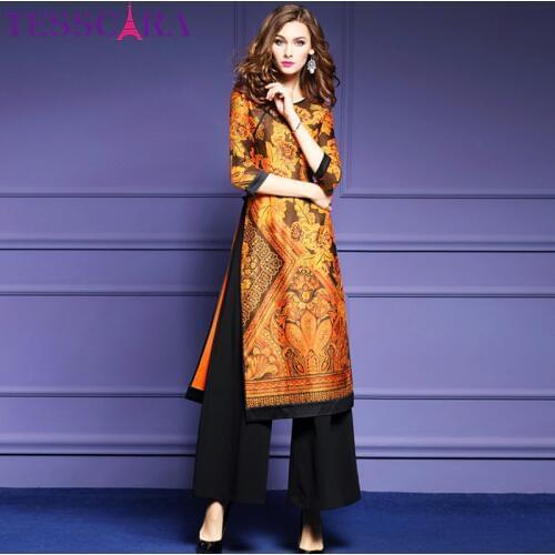 Женские модные брючные костюмы TESSCARA China At AliExpress