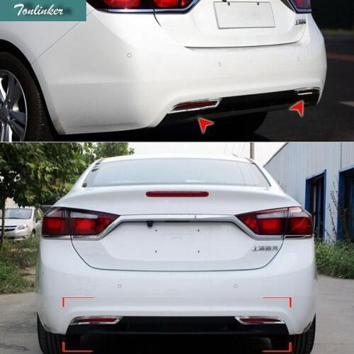 Tonlinker 2 PCS DIY Car Styling ABS Chrome The Rear Fog Cover Case Stickers For Chevrolet Cruze 2015 Sender Parts Accessories
