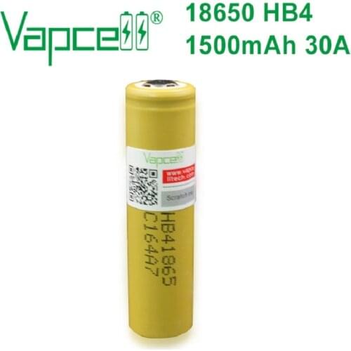 Vapcell original 18650 1500mAh 30A rechargeable li ion battery 18650 batteries HB4 flat / button top for Power tools/flashlights