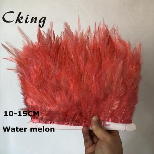 10 Meter 10-15cm Chicken Cock Feathers Trims Cloth Sideband Chicken Rooster Tail Feather Trims Party Clothing Wedding Decoration