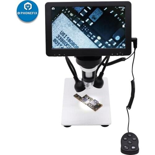 1200X USB Magnifier Electronic Microscope 1080P HD with 7 Inch Screen 8 LED VGA Microscope for PCB Soldering Repair Inspection