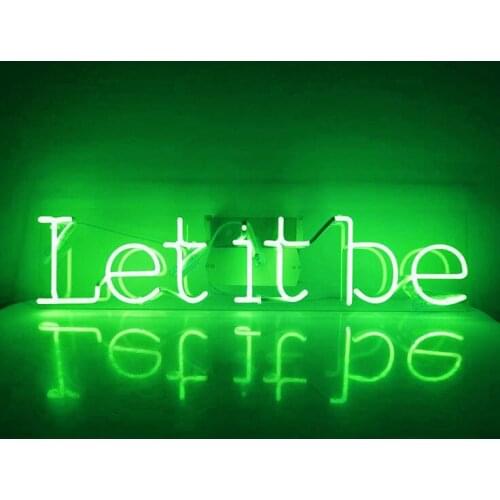14“ Let it Be Green Acrylic Custom Neon Light Lamp Sign Beer Bar Handmade Decorate Home Wall Room Windows Tube Artwork