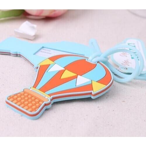 200pcs "Up, Up & Away" Hot Air Balloon Luggage Tag Rubber Luggage Tags Name Labels travel accessories wedding party gift