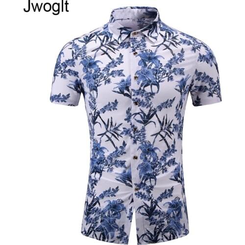 45KG-120KG Summer Mens Beach Shirt Fashion Short Sleeve Floral Printed Casual Soft Comforthale Flowers Shirts 5XL 6XL 7XL