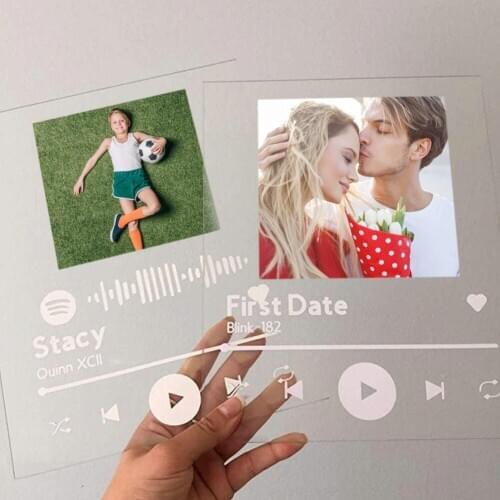 Personalized Acrylic Song Acrylic Album Cover Wide 8"x10" Height Gift for Lover Friends Family can CSV